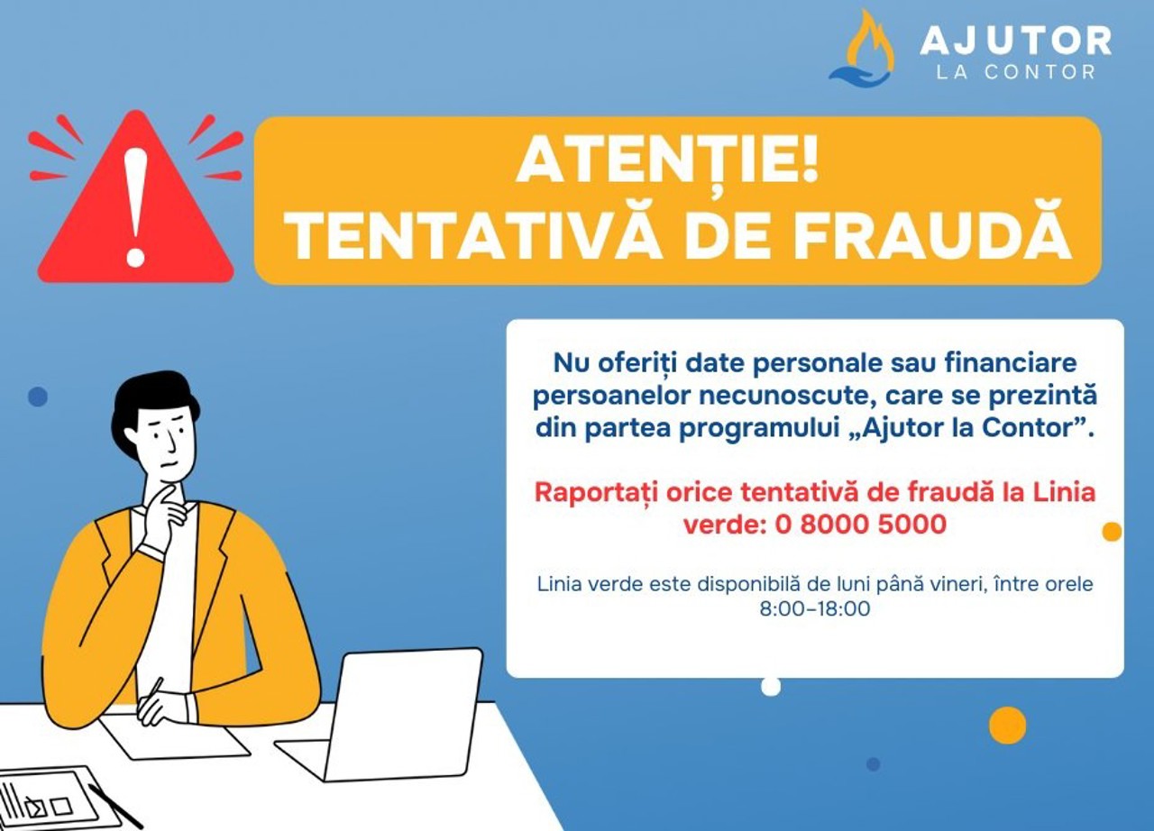 Un nou tip de fraudă în R. Moldova: Nu oferiți date personale celor care invocă programul „Ajutor la contor”