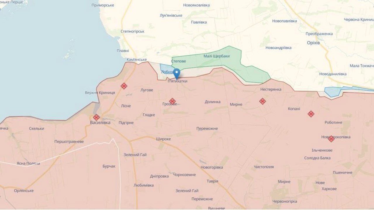 Russia says Ukrainian forces have captured the village of Peatyhatki in Zaporozhye region