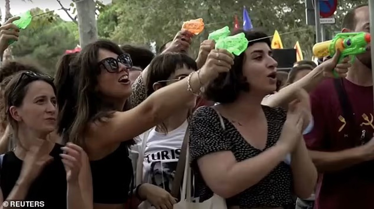 Barcelona residents protest against mass tourism