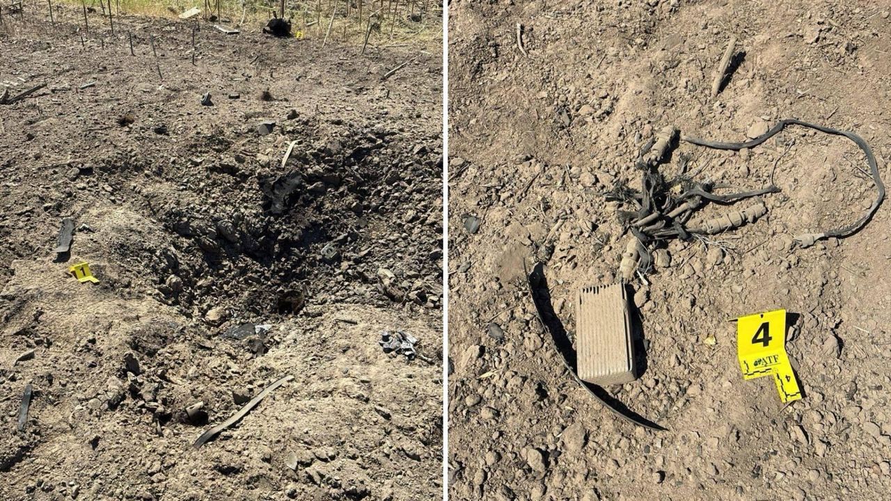 Dronă de tip Geran, găsită lângă Giurgiulești. Experții au identificat două cratere și schije metalice