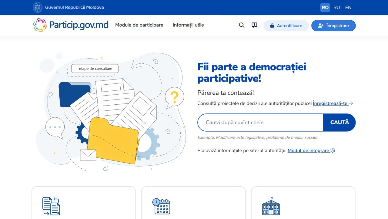 Trasabilitate decizională: Portalul Particip.gov.md devine spațiu unic pentru consultări publice 