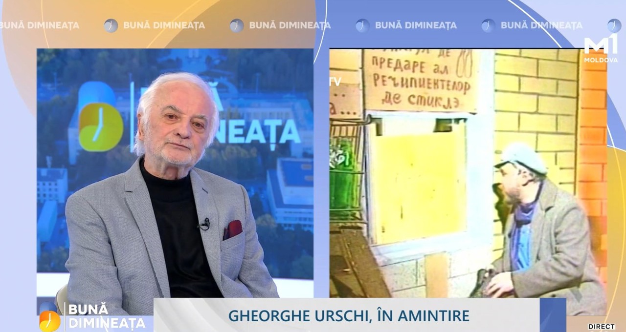 captură video: actorul și regizorul Vitalie Rusu în platoul emisiunii „Bună dimineața” (15.04.2026)