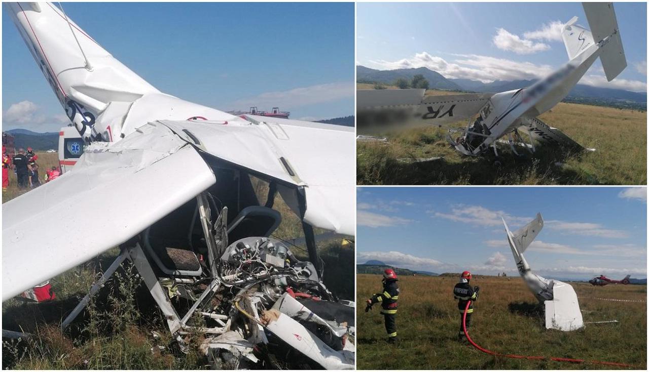 Un avion de mici dimensiuni s-a prăbușit în Brașov. Pilotul a murit