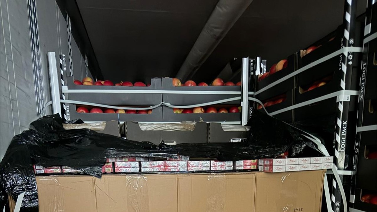 Camion încărcat cu mere, folosit pentru contrabandă: Peste 5.5 milioane de țigarete depistate la frontieră