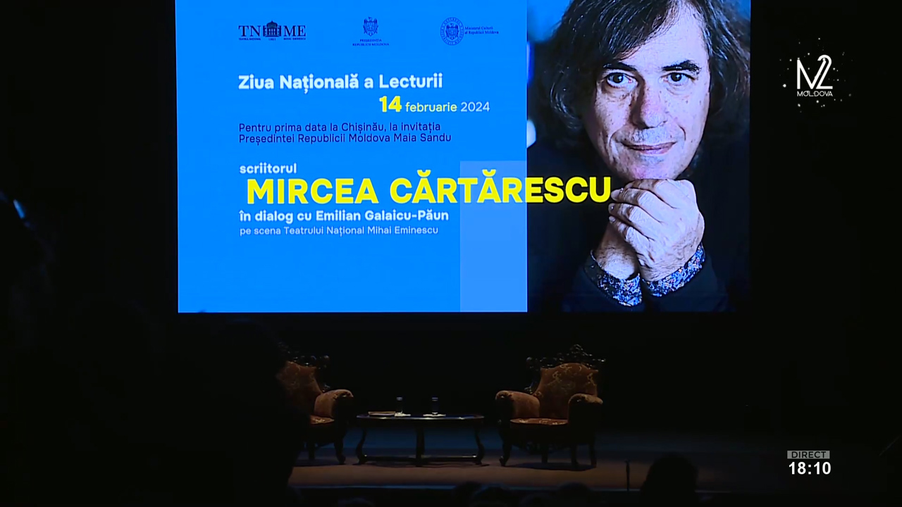 Ziua Națională a Lecturii: Mircea Cărtărescu în dialog cu Emilian Galaicu Păun, La Teatrul Mihai Eminescu