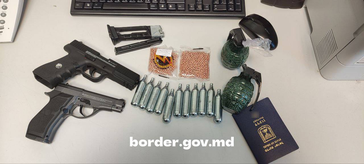 Guns, gas canisters and metal balls found on a young man from Israel