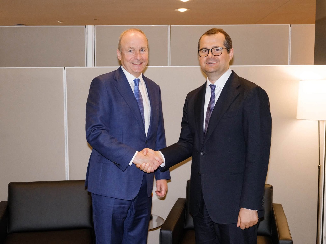 Prim-ministrul Irlandei, Micheál Martin, și premierul Republicii Moldova, Vasile Tofan