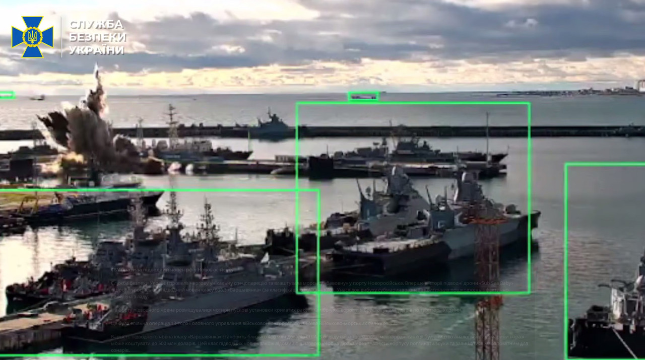 SBU anunță distrugerea primului submarin rusesc în portul Novorossiisk