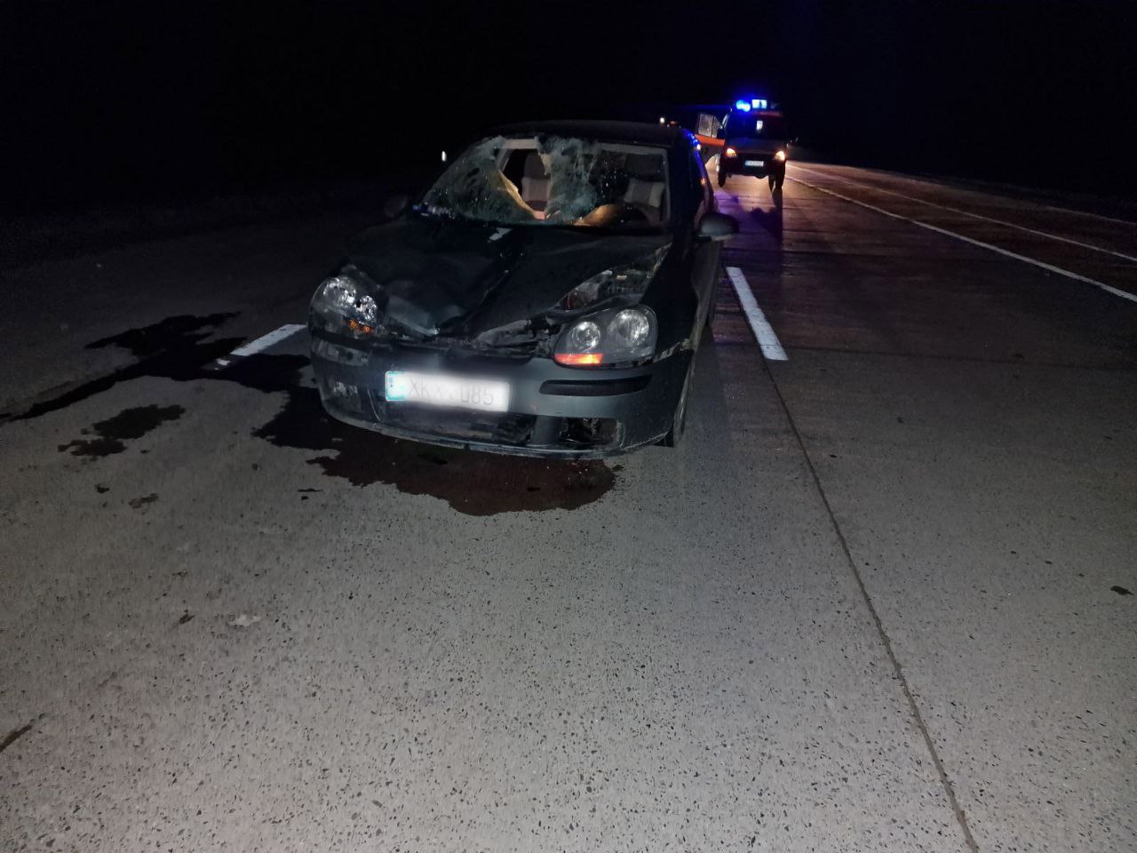 A pedestrian crossing the street irregularly, fatally hit by a car in Ialoveni