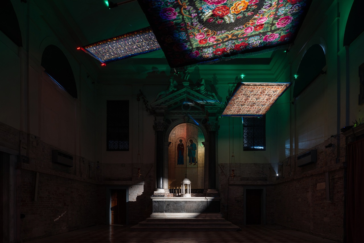 Handwoven Moldovan carpets at the Venice Art Biennale