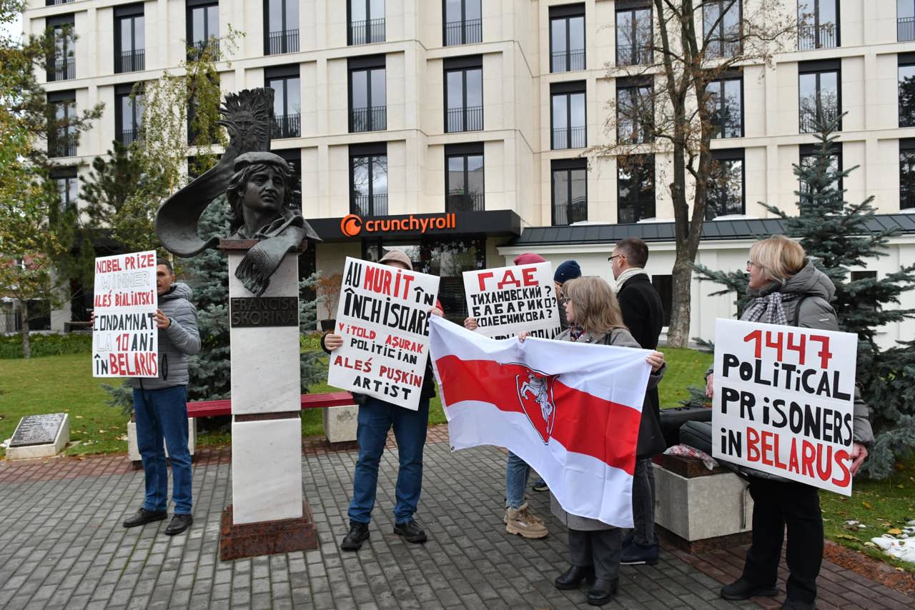 Protest Anti-Lukașenko la Ambasada Republicii Belarus din Chișinău