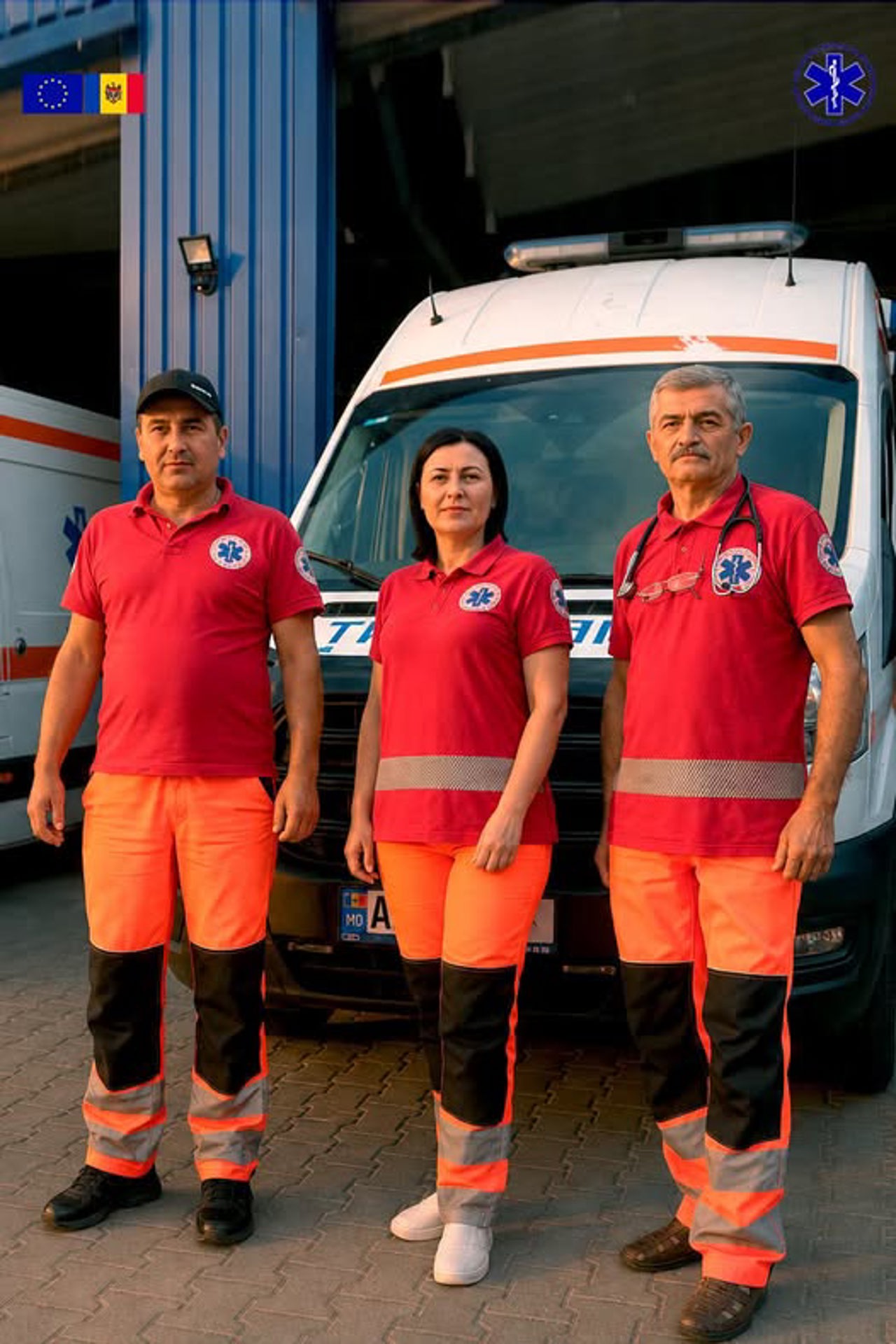 Echipa SAMU Soroca: medic Liviu Gorceag, asistent medical Elena Gușilo, conducător ambulanță Vitalie Purice