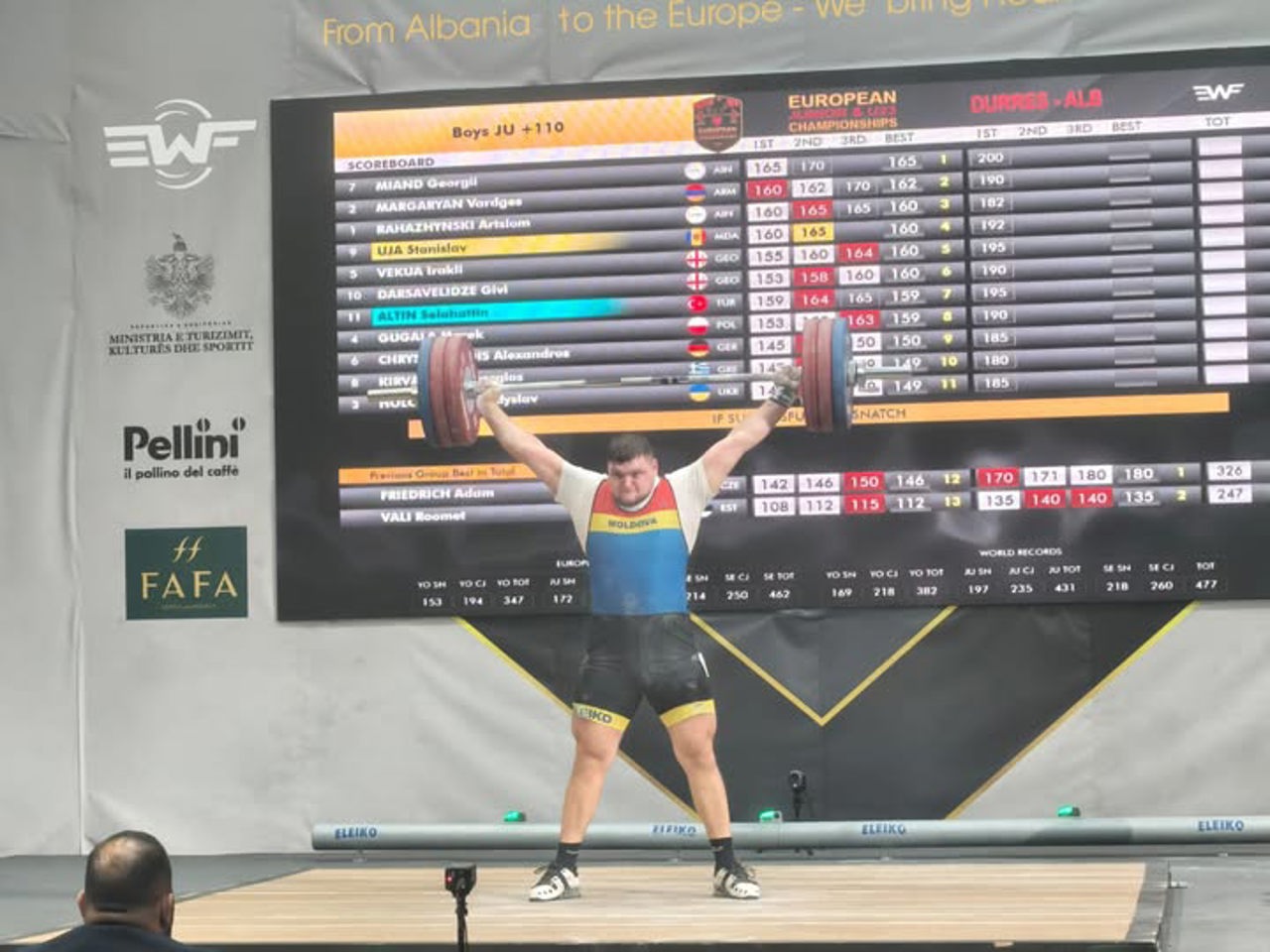 Halterofilul moldovean Stanislav Uja a cucerit o medalie de bronz la Campionatele Europene pentru juniori „sub 20 de ani" și cele de tineret „sub 23 de ani", 