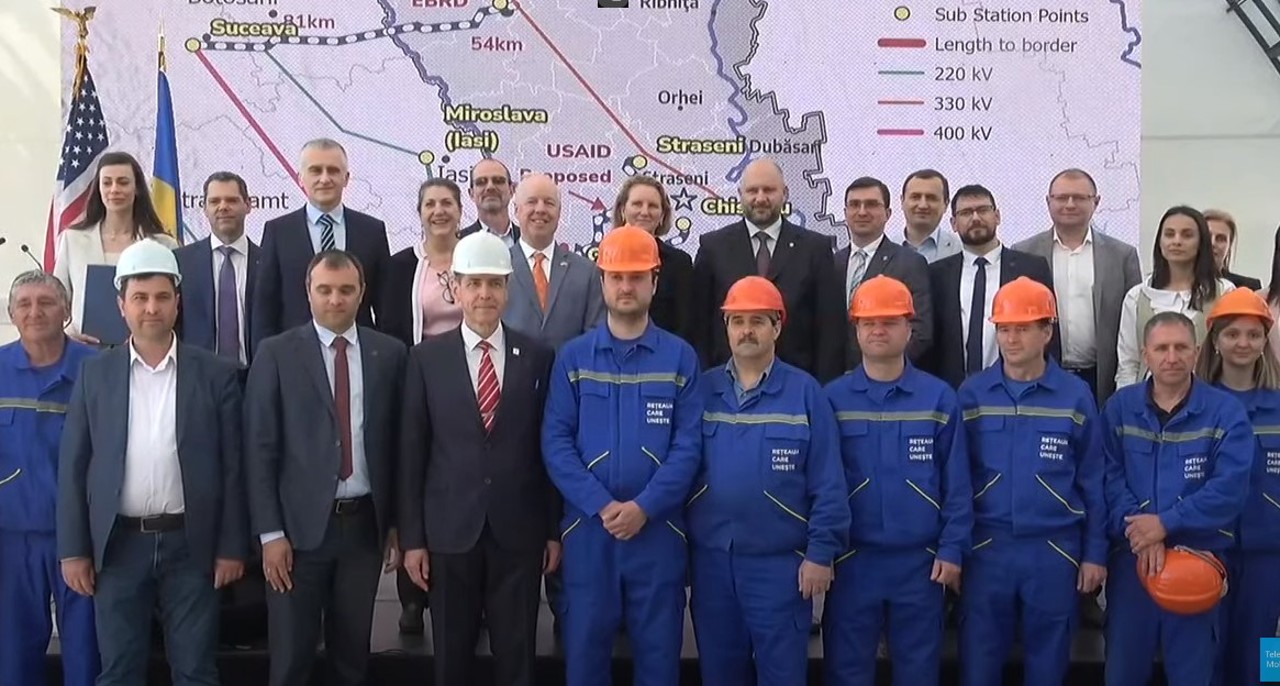 Captură-video / Semnarea Memorandumului de Înțelegere pentru construcția liniei de înaltă tensiune Strășeni-Gutinaș