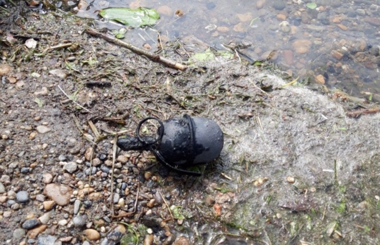 Дети нашли похожий на гранату предмет и патроны в бельцком озере