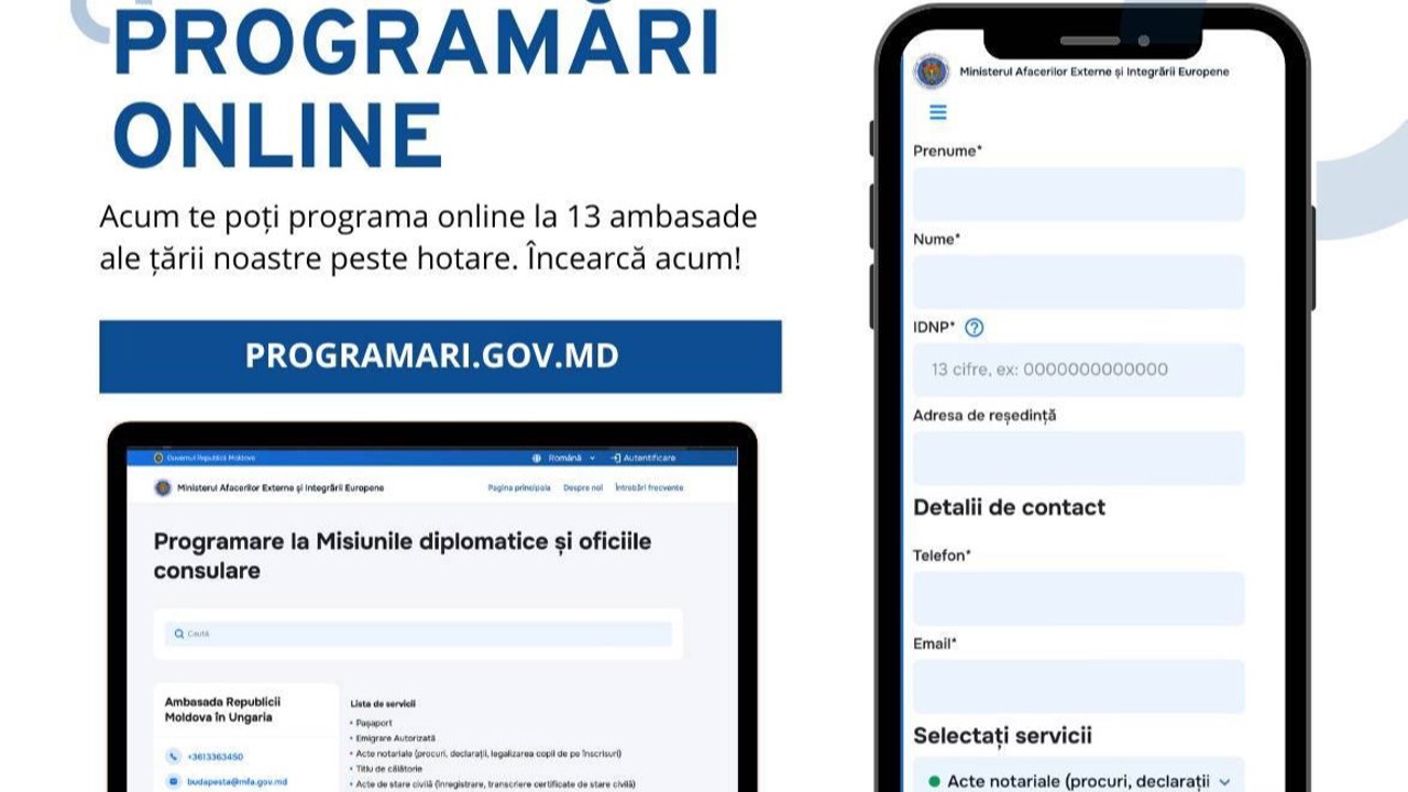 The programari.gov.md portal, launched in pilot mode