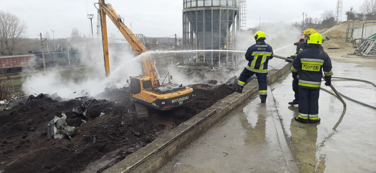 Пожар, вспыхнувший в порту Джурджулешты, полностью потушен