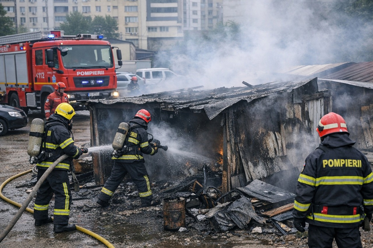 Bărbat, victima unui incendiu produs într-o parcare din Chișinău