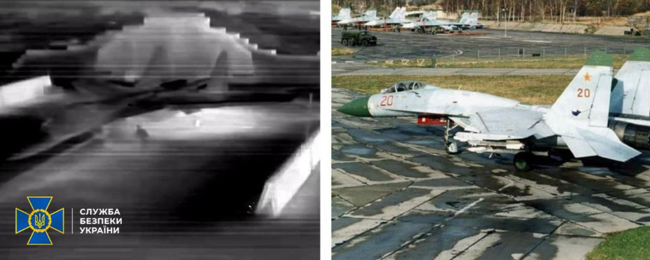 SBU anunță că a lovit două avioane rusești Su-27 pe aerodromul Belbek