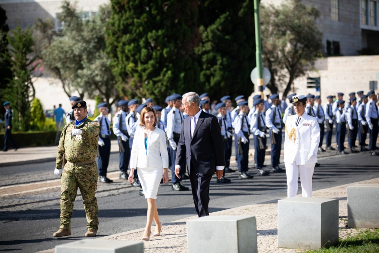 Președinta Maia Sandu, în vizita oficială în Portugalia: „Președintele Rebelo de Sousa a declarat că susține visul european al Republicii Moldova”