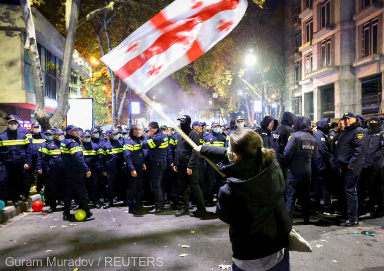 O nouă manifestație în Georgia, președinta vrea anularea alegerilor legislative