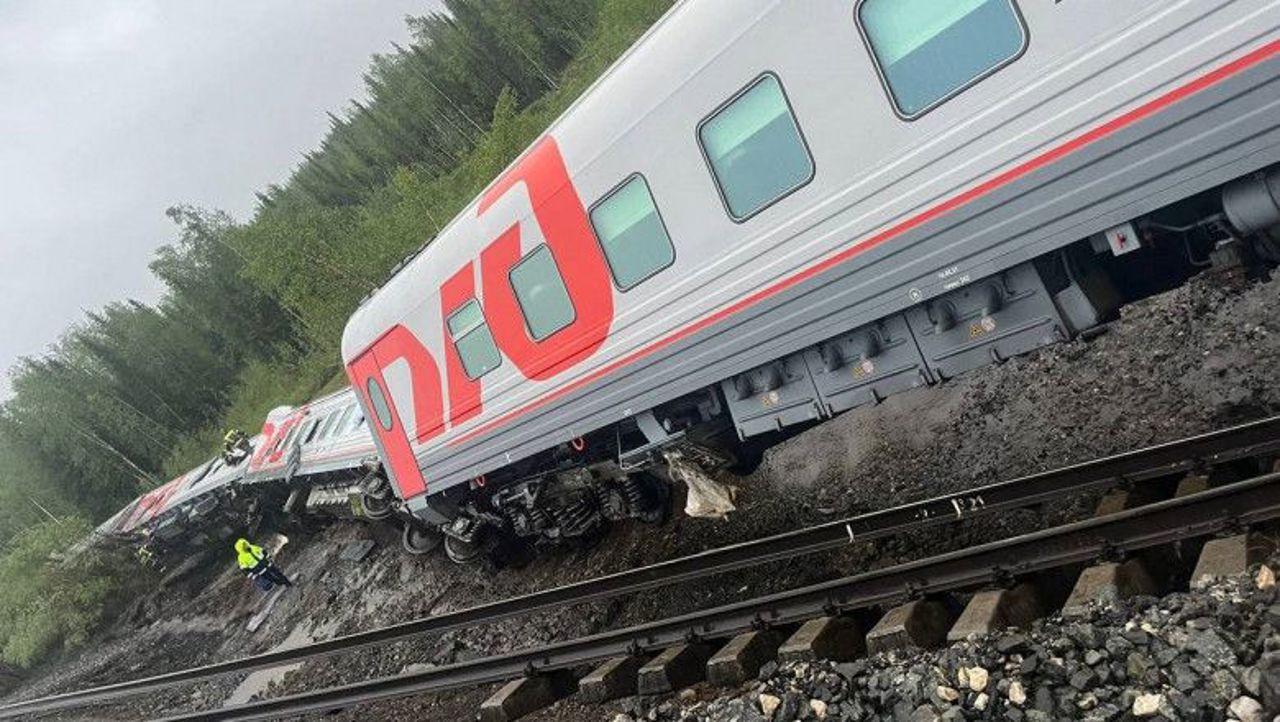 Passenger train carriages derail in Russia's north, injuring 20