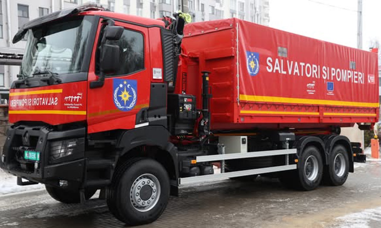 Donație europeană pentru IGSU: un autocamion performant în valoare de 280 de mii de euro
