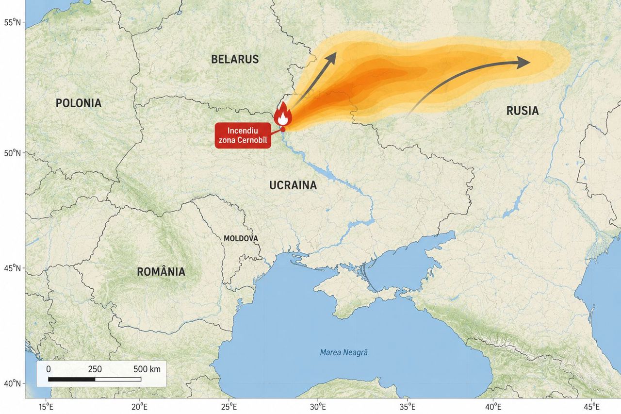 Norul de fum provocat de incendiile de lângă Cernobîl nu va ajunge în R. Moldova și România, dau asigurări autoritățile de la București