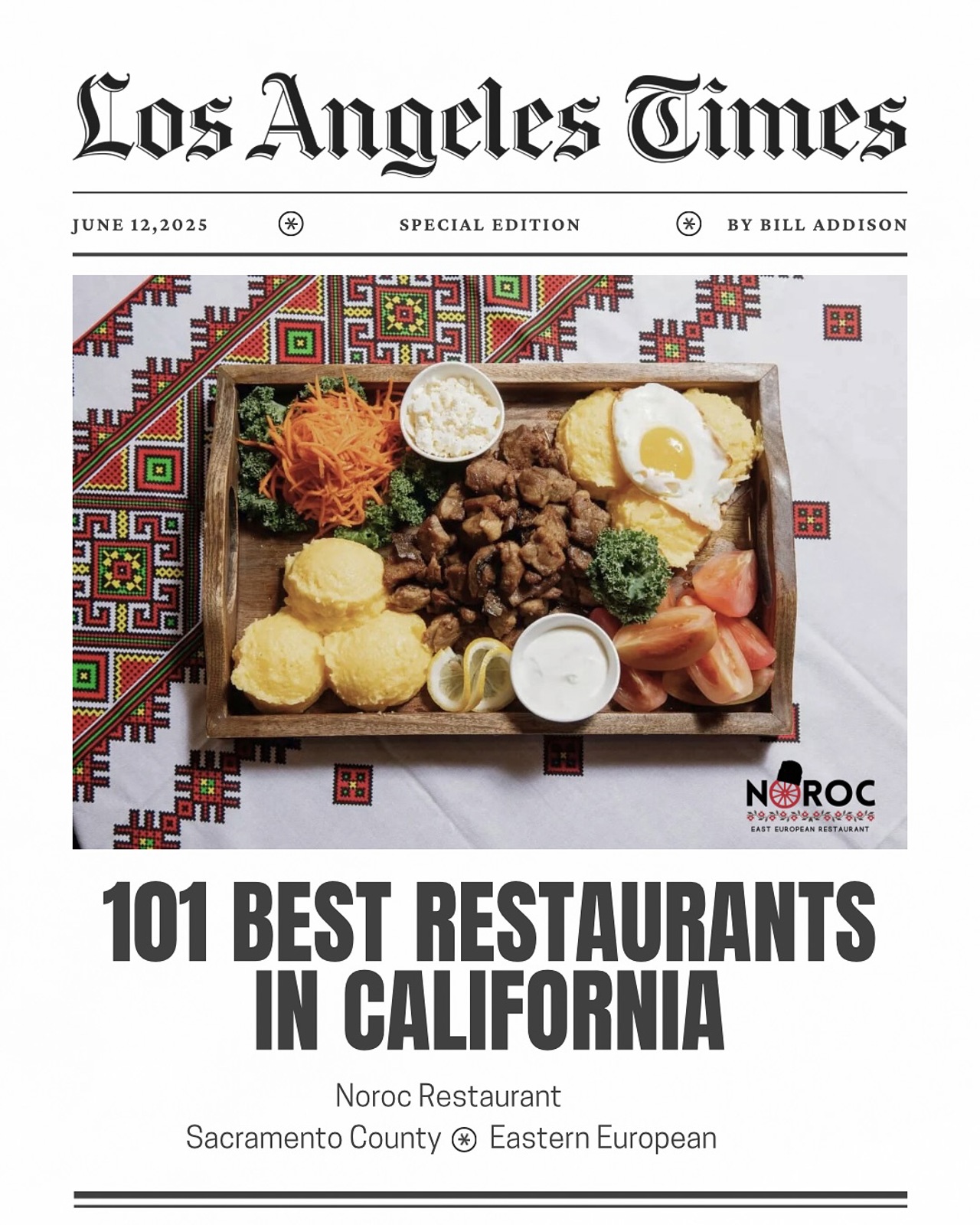 “Noroc”: A restaurant in the U.S. founded by a Moldovan family ranks among California’s best
