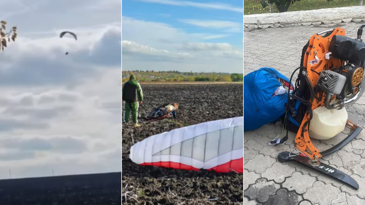 Un cetățean ucrainean a traversat ilegal frontiera R. Moldova cu o motoparapantă și a cerut azil