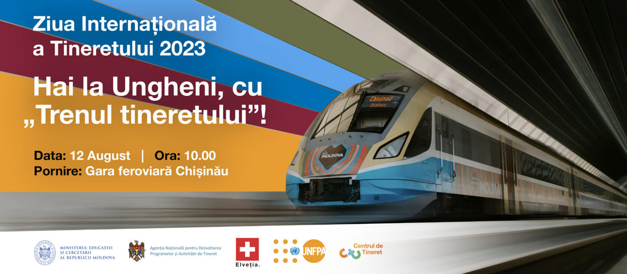 „Trenul Tineretului” a pornit astăzi de la Gara Chișinău spre municipiul Ungheni, declarat Capitala Tineretului 2023