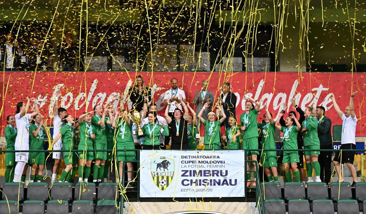 Zimbru Chișinău a făcut „eventul"! Echipa din capitală a cucerit și Cupa Moldovei la fotbal feminin chiar la primul sezon de la înființare
