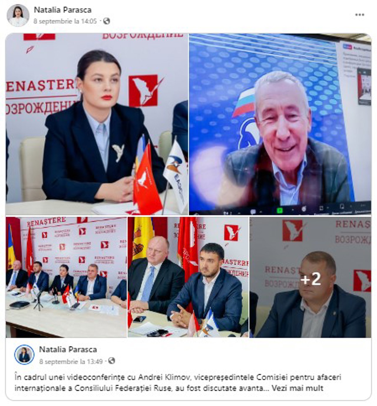 Facebook: Vasile Bolea, Alexandr Suhodolski, Natalia Parasca și Alexandr Nesterovschi discută cu Andrei Klimov.