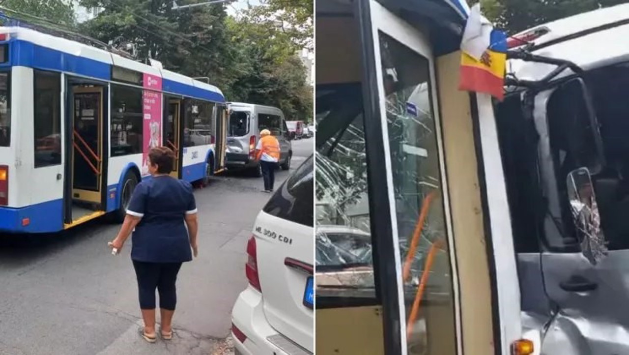 Grav accident în capitală. O pasageră a unui troleibuz, transportată la spital