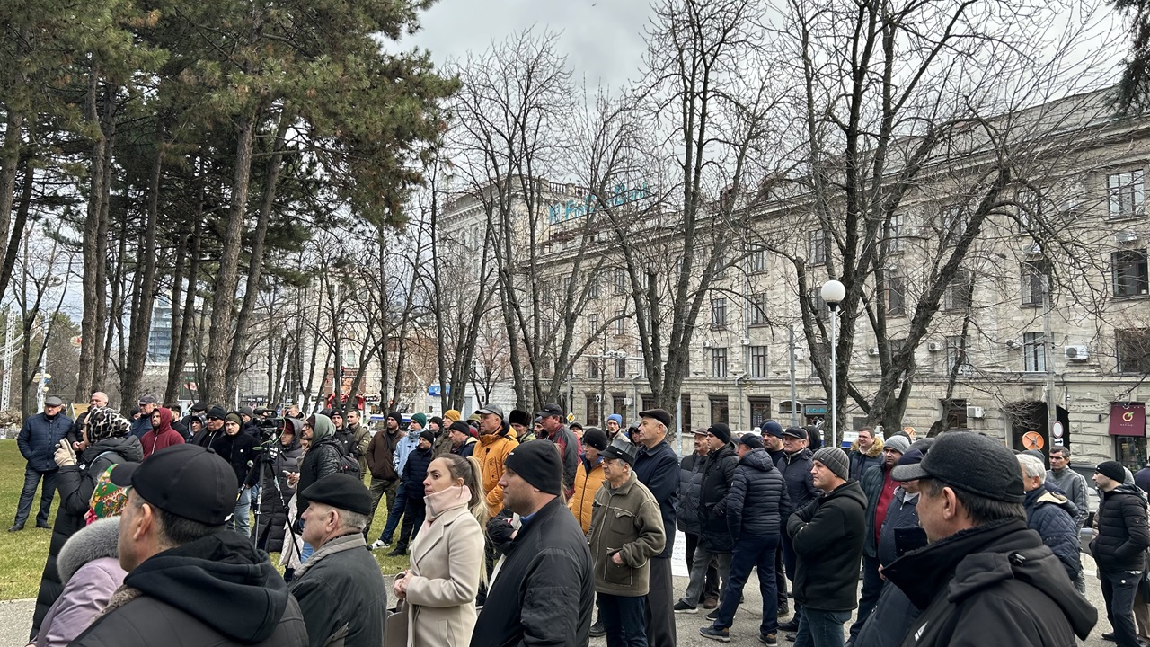 Fermierii protestează în fața Guvernului 