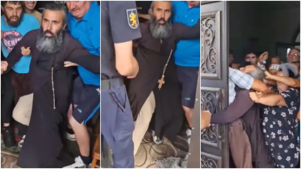 Scandalul de la biserica din Grinăuți ia amploare. Preot scos cu forța din lăcașul de cult
