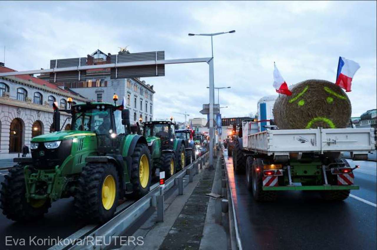 Czech farmers take tractors to Prague in a protest over EU agriculture policies