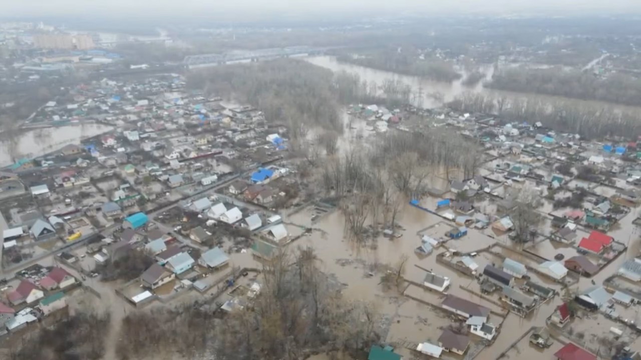 Reuters / An aerial view shows a flooded area in Orenburg, Russia, April 8, 2024