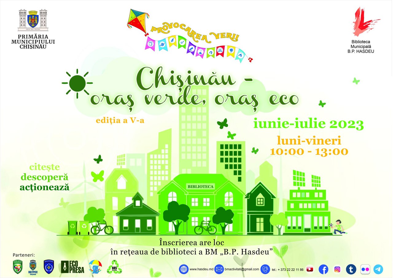 Programului estival „Provocarea Verii” continuă  în cele 27 de filiale ale Bibliotecii municipale „B. P. Hasdeu”. 