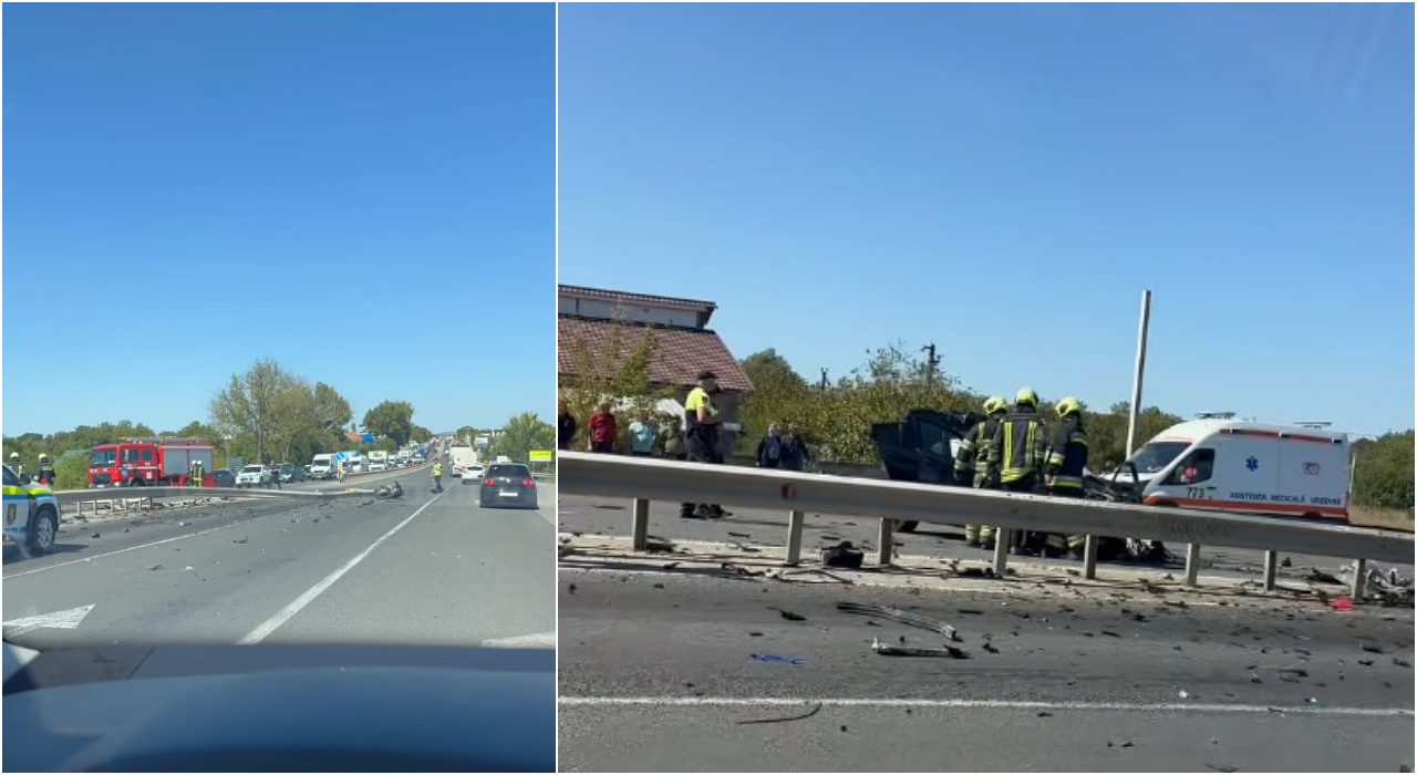 VIDEO | Accident grav la Măgdăcești: Un tânăr de 20 de ani care și-a distrus BMW-ul și parapetul de pe mijlocul drumului, spitalizat