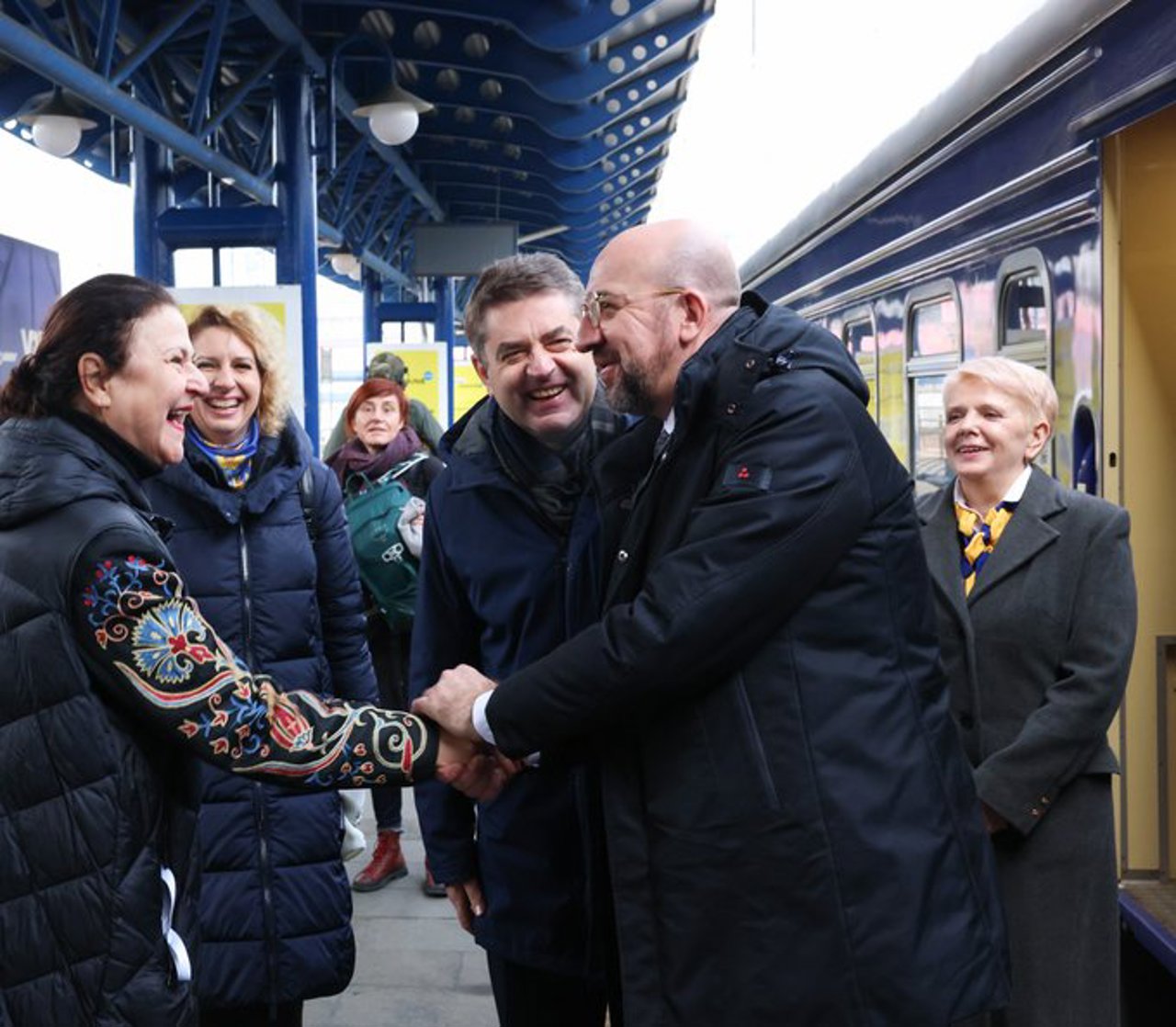 Charles Michel on a visit to Kiev for the Maidan anniversary