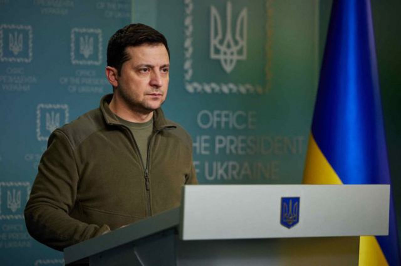 Ukrainian President Volodymyr Zelensky announced a new package of sanctions targeting Russia's financial sector