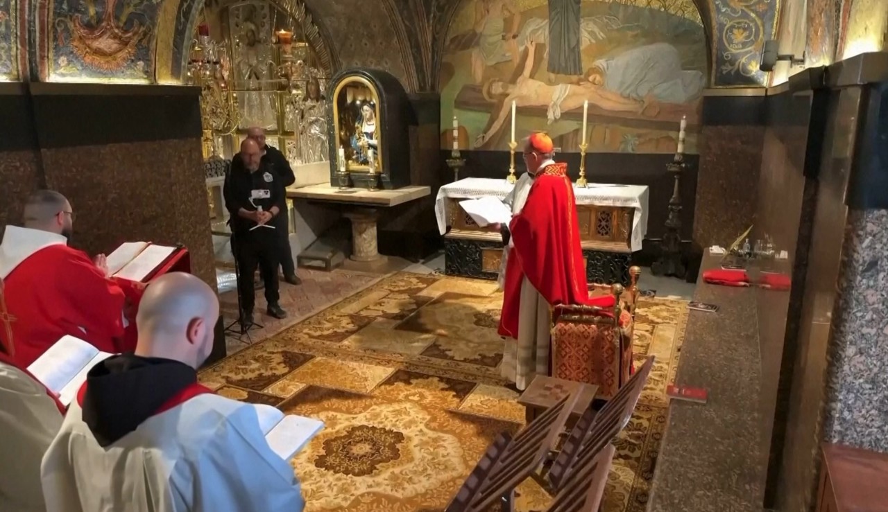 De Vinerea Mare catolică, Via Dolorosa din Ierusalim a fost aproape pustie din cauza războiului 