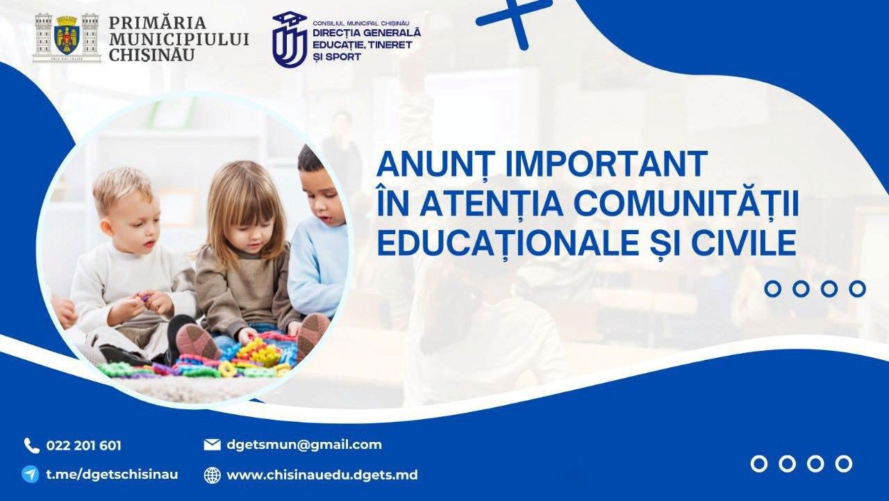 Școlile și grădinițele din Chișinău își reiau activitatea cu prezență fizică