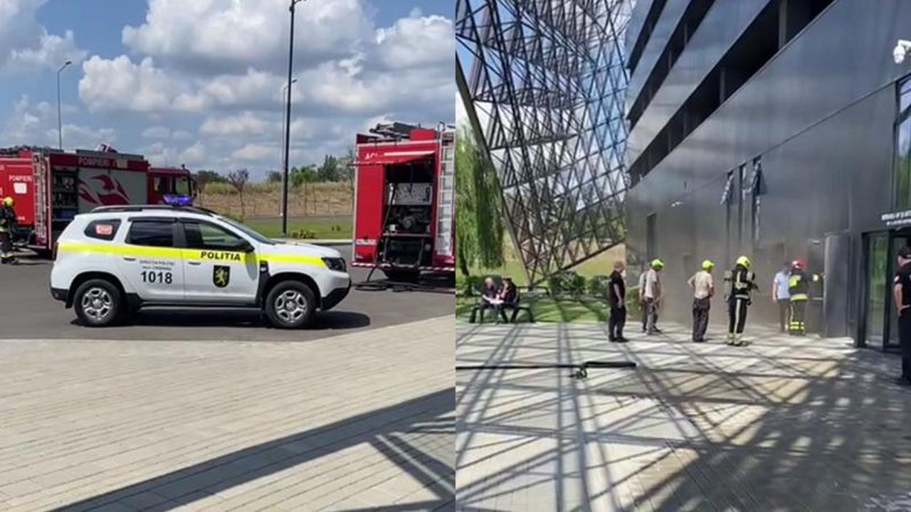 Incendiu la Arena Chișinău. Patru echipaje de pompieri au luptat cu flăcările
