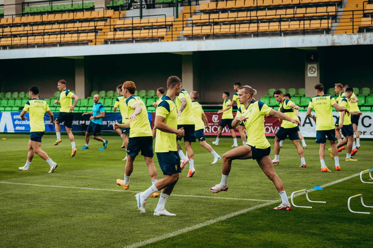 Echipa națională de fotbal a Ucrainei s-a antrenat pe stadionul Zimbru din Chișinău