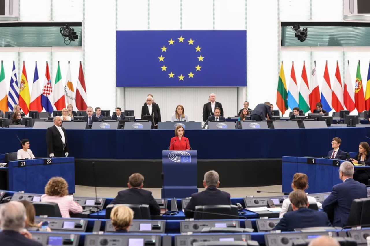 Maia Sandu, în plenul PE: „Scopul Kremlinului este să captureze R. Moldova și să ne folosească împotriva Ucrainei”