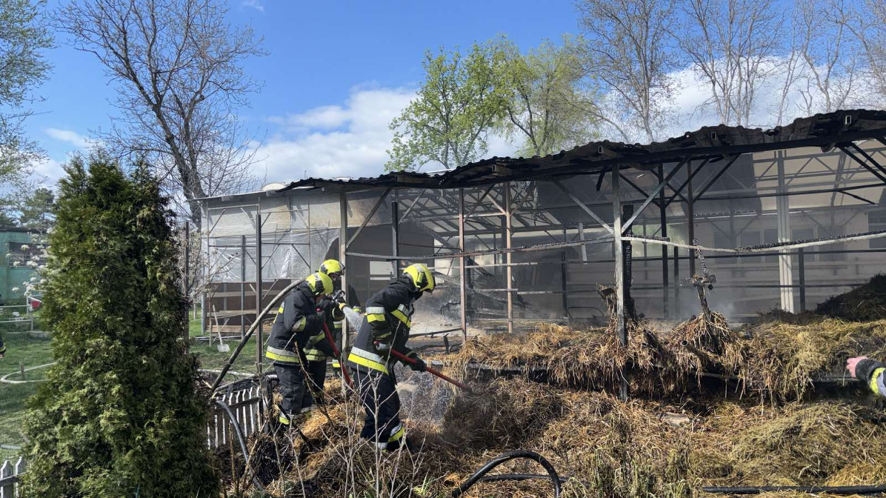 В столице загорелся амбар с сеном: огонь тушили пять пожарных расчетов