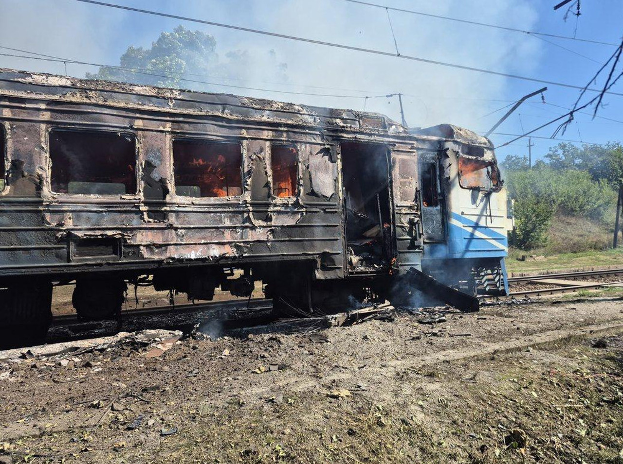 Atac cu dronă asupra unui tren în regiunea Harkov: Un mort și opt persoane rănite