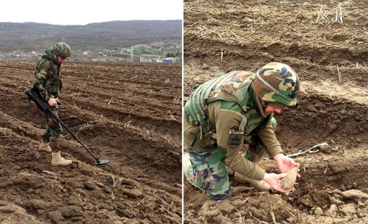 O bombă de aruncător a fost depistată în localitatea Tomai, raionul Leova